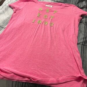 Abercrombie & Fitch Pink Tee with Green Accents